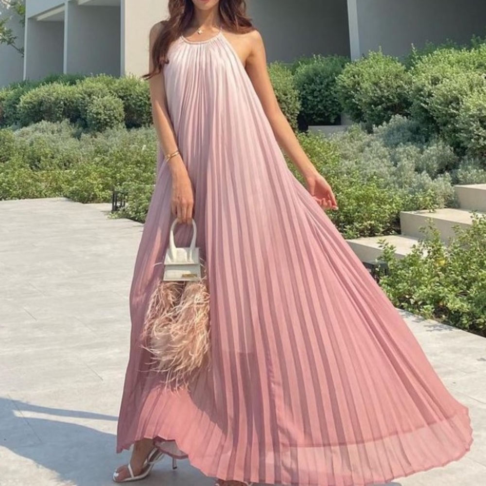 Pink gradient maxi dress